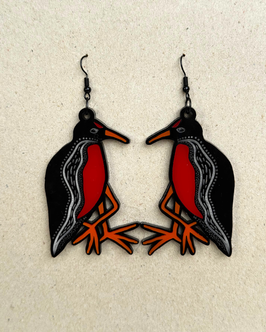 Colour Water Hens hook earrings