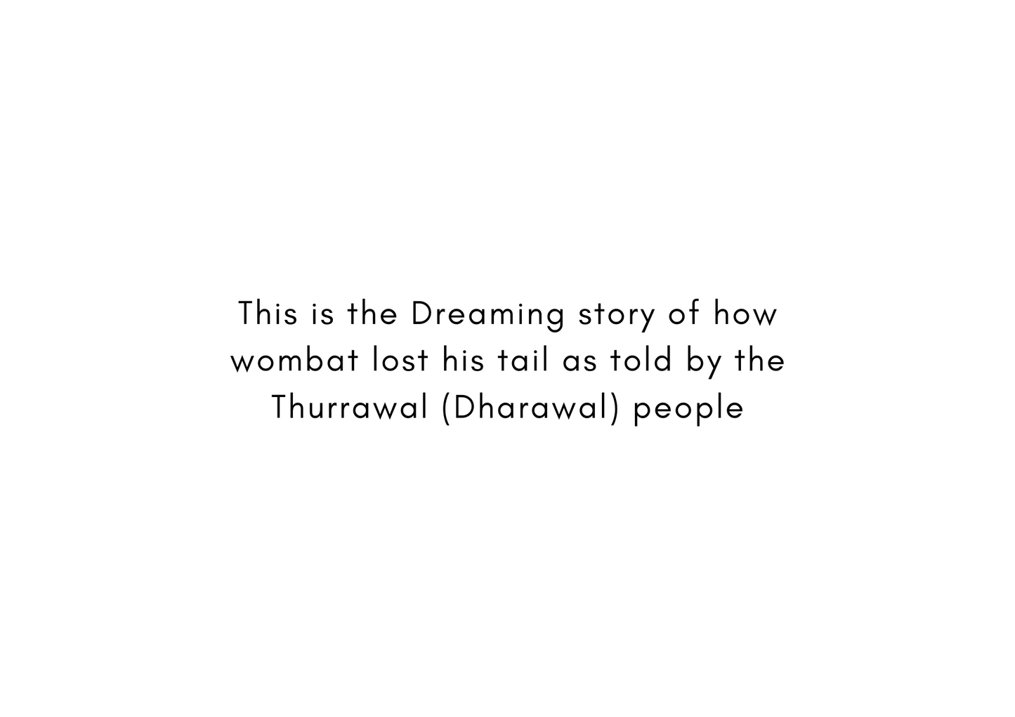 How Wombat Lost His Tail