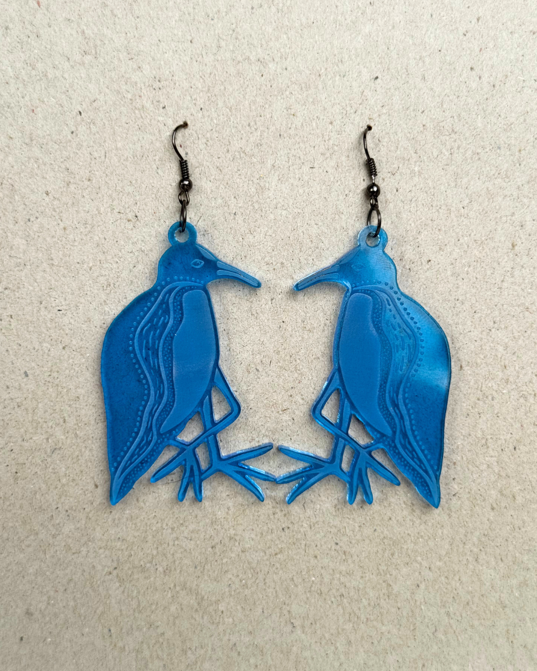Light Blue Water Hens hook earrings