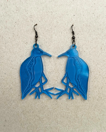 Light Blue Water Hens hook earrings