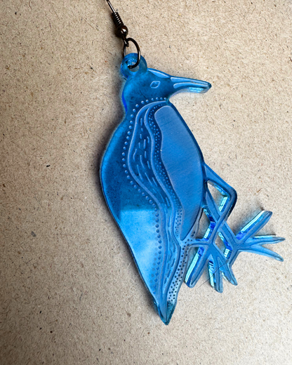 Light Blue Water Hens hook earrings
