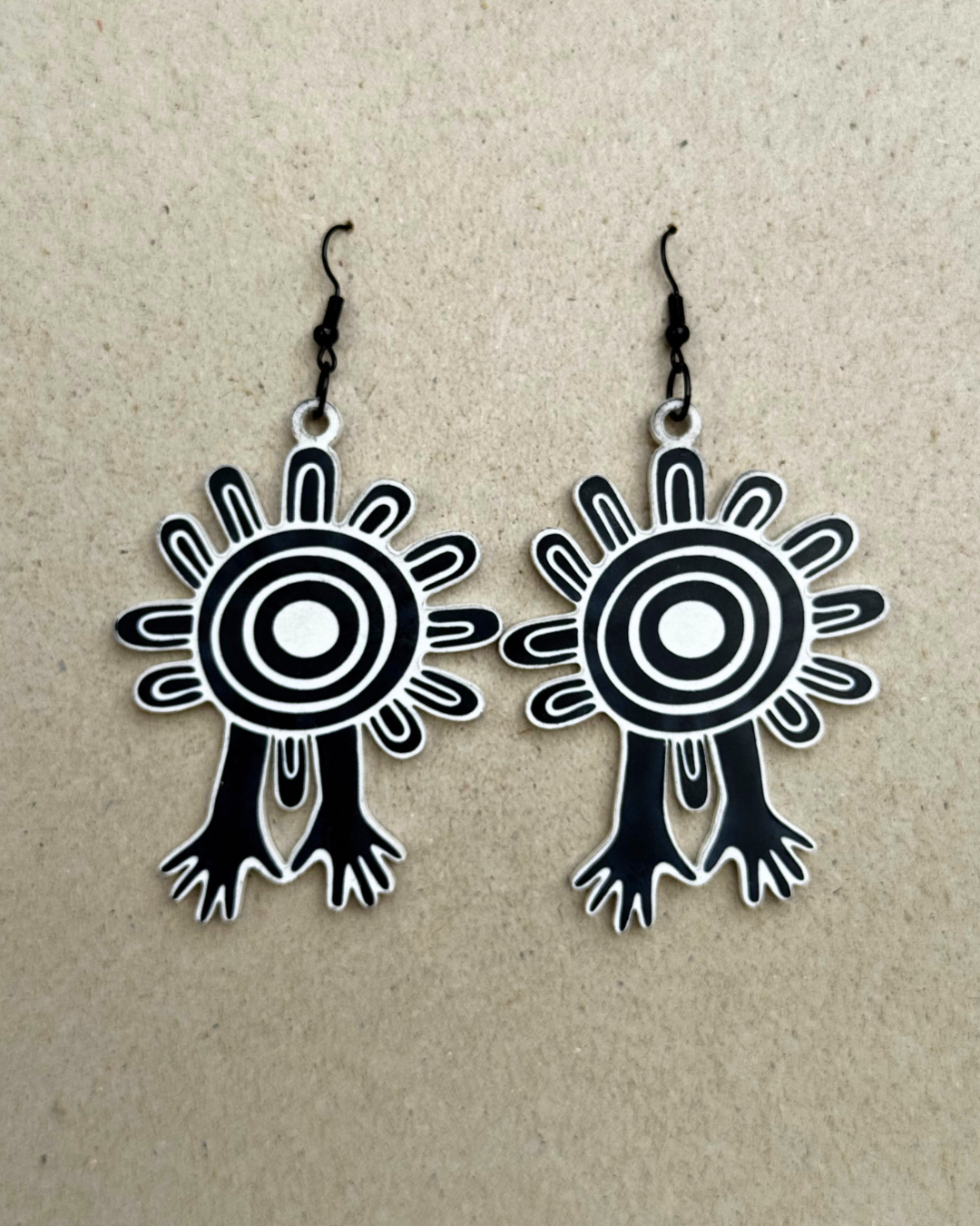 Black and White Hands hook earrings