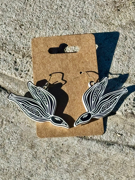 Umbarra (Black Duck) hook earrings