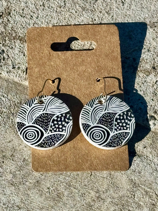 Patterns of the Land hook earrings
